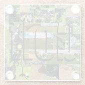 Golf Photo Collage Glazen Onderzetter (Achterkant)