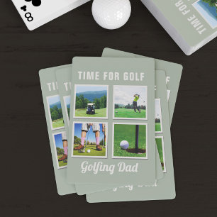 Golf Photo Collage Golfen Dad Jumbo Poker Kaarten