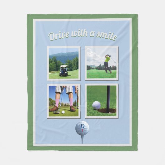 Golf Photo Collage Personalized Fleece Blanket (Voorkant)