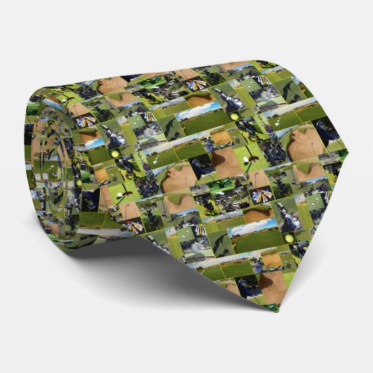 Golf Photo Collage Stropdas (Opgerold)
