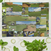 Golf Photo Collage, Tea Towel Theedoek (Gevouwen)