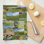Golf Photo Collage, Tea Towel Theedoek (Quarter Fold)