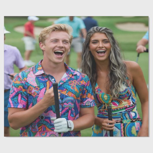 Golf Photo Customize Personalize Cadeaupapier (Vlak)