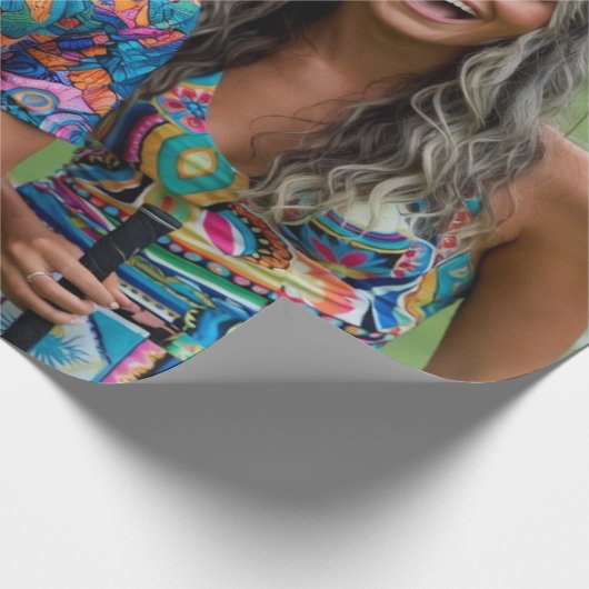 Golf Photo Customize Personalize Cadeaupapier (Hoek)