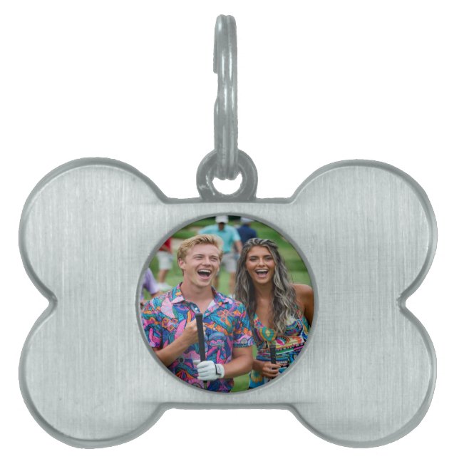 Golf Photo Customize Personalize Huisdieren Naamplaatje (voorkant)