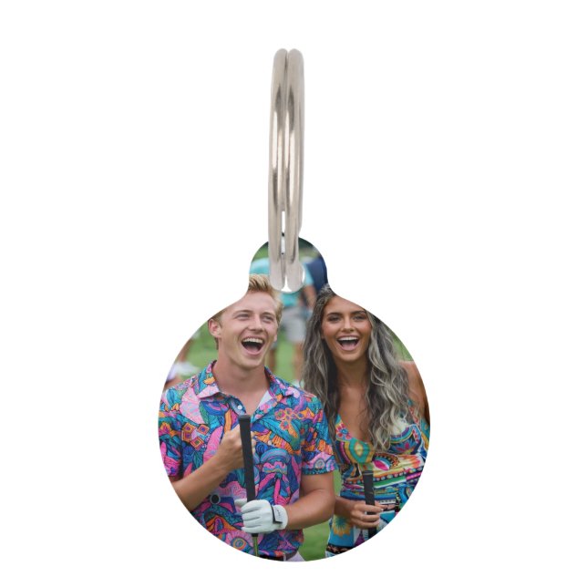 Golf Photo Customize Personalize Huisdierpenning (Voorkant)