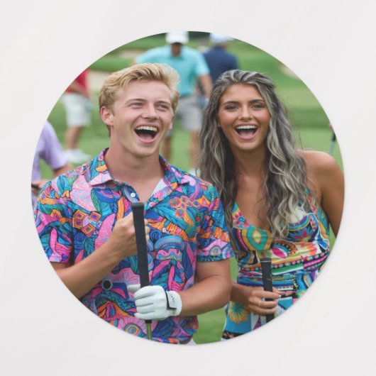 Golf Photo Customize Personalize Labels (Design 2)