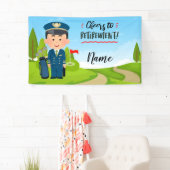 Golf Pilot pensioen met gelukkige golfer op groen Spandoek (Insitu)