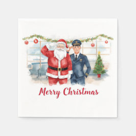 Golf Pilot & Santa celebrate Christmas in Airport Servet