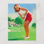 Golf Pin Up Briefkaart (Voorkant)