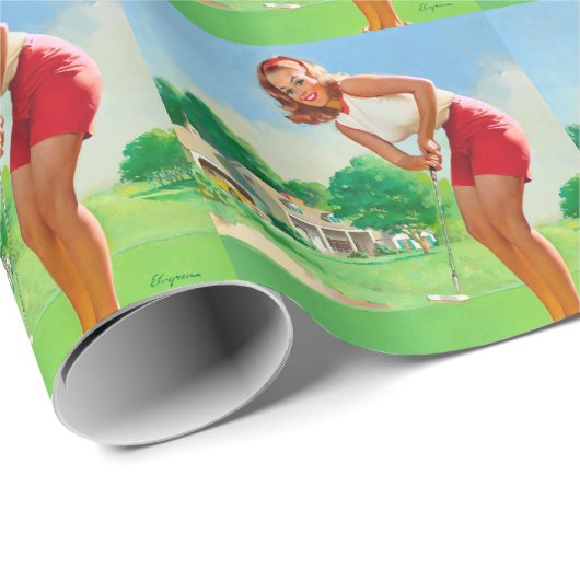 Golf Pin Up Cadeaupapier (Rol Hoek)