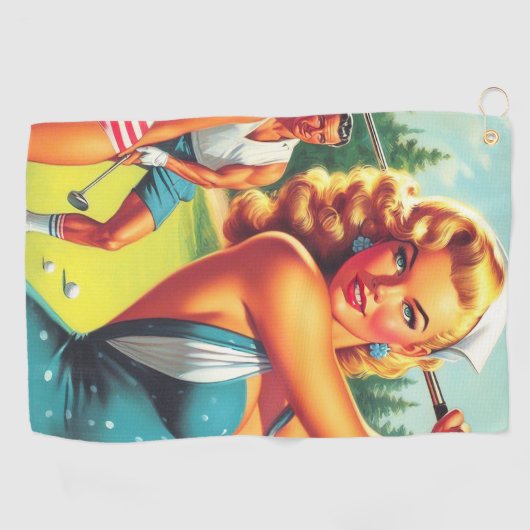 Golf Pin-up Golfhanddoek (Horizontaal)