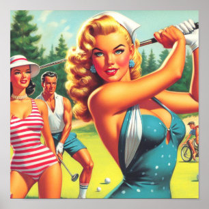 Golf Pin-up Poster