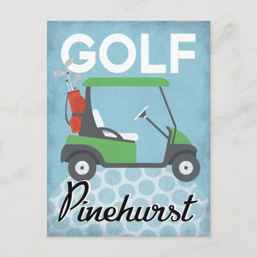 Golf Pinehurst - Retro Vintage Travel Briefkaart (Voorkant)