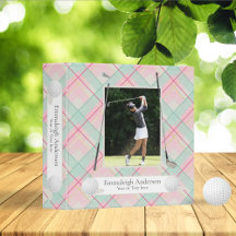 Golf Pink Argyle Photo Scrapbook Album