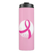 Golf Pink Ribbon Breast Cancer Awareness Thermosbeker (Voorkant)