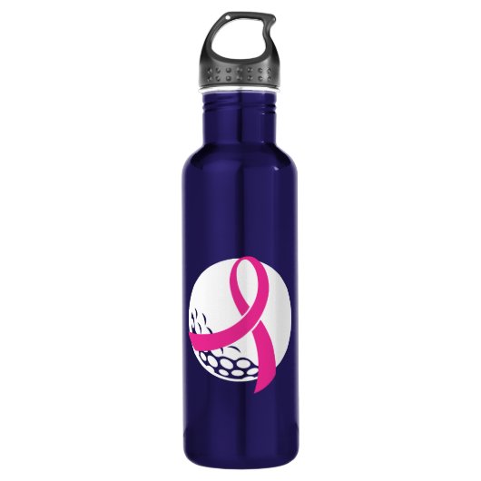 Golf Pink Ribbon Breast Cancer Awareness Waterfles (Voorkant)