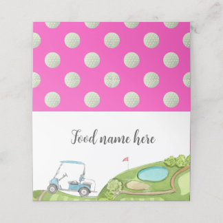 Golf Pink Tent Place Card Verjaardag Baby shower Plaatskaartje