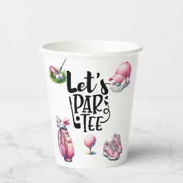 Golf Pink Thema voor Woman Golfer Party Papieren Bekers