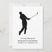 Golf Player Bereavement Sympathie Bedankkaart (Voorkant)