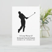 Golf Player Bereavement Sympathie Bedankkaart (Staand voorkant)