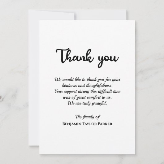 Golf Player Bereavement Sympathie Bedankkaart (Achterkant)