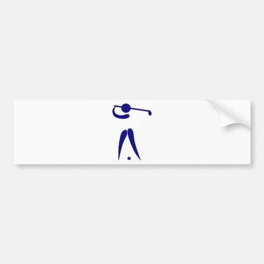 Golf Player Blue White Sports, voeg tekst en kleur Bumpersticker (Voorkant)