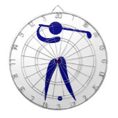 Golf Player Blue White Sports, voeg tekst en kleur Dartbord (Voorkant)
