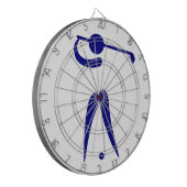 Golf Player Blue White Sports, voeg tekst en kleur Dartbord (Voorkant Links)
