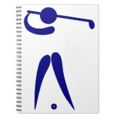 Golf Player Blue White Sports, voeg tekst en kleur Notitieboek (Voorkant)