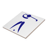 Golf Player Blue White Sports, voeg tekst en kleur Tegeltje (Zijkant)