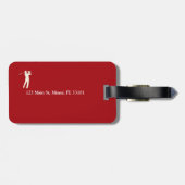 Golf Player Classic Red Golfers Bagagelabel (Achterkant horizontaal)