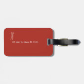 Golf Player Cool Classy Monogram Red Bagagelabel (Achterkant horizontaal)