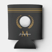Golf Player Custom Name & Monogram Elegant Classic Blikjeskoeler (Achterkant)