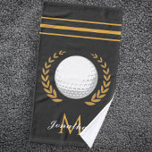 Golf Player Custom Name & Monogram Elegant Classic Handdoek
