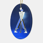 GOLF PLAYER, GOLFER BLUE SAPPHIRE MONOGRAM KERAMISCH ORNAMENT (Links)