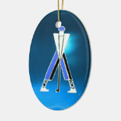 GOLF PLAYER, GOLFER BLUE SAPPHIRE MONOGRAM KERAMISCH ORNAMENT (Links)