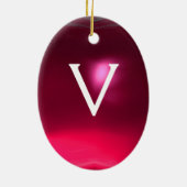 GOLF PLAYER, GOLFER RED PINK RUBY MONOGRAM KERAMISCH ORNAMENT (Achterkant)