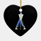 GOLF PLAYER, GOLFER RED RUBY HEART MONOGRAM KERAMISCH ORNAMENT (Voorkant)