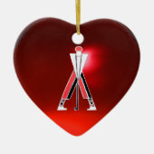 GOLF PLAYER, GOLFER RED RUBY MONOGRAM KERAMISCH ORNAMENT (Voorkant)