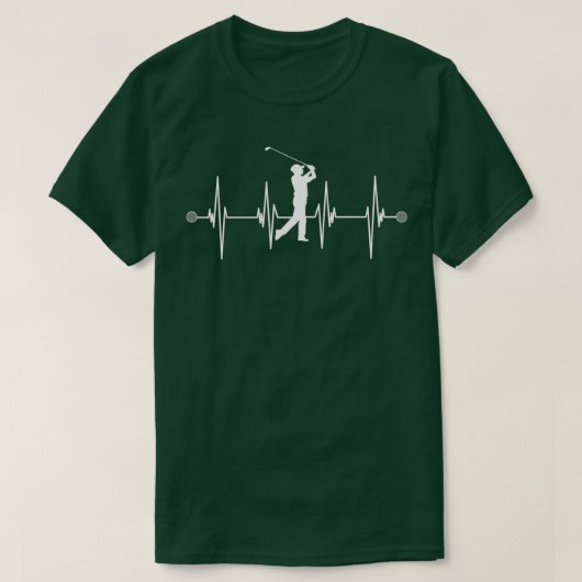 Golf Player Heartbeat Green T-shirt (Design voorkant)