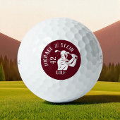 Golf Player Icon, Name and Age deep red Golfballen