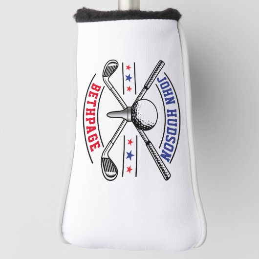 Golf Player Monogram Sjabloon Golf Head Hoesje Golfheadcover (Draai 90)