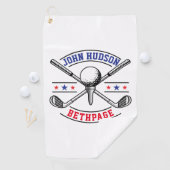 Golf Player Monogram Sjabloon Golf Towel Golfhanddoek (Insitu)
