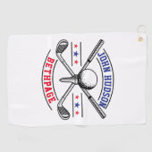 Golf Player Monogram Sjabloon Golf Towel Golfhanddoek (Horizontaal)