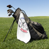 Golf Player Monogram Sjabloon Golf Towel Golfhanddoek (Groen)