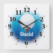 Golf Player-naam | Oorspronkelijk Vierkante Klok (Voorkant)