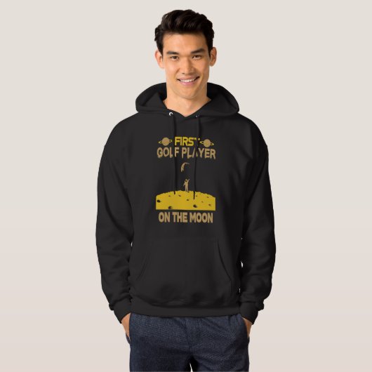 Golf Player On The Moon Hoodie (Voorkant volledig)