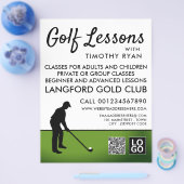 Golf Player Silhouette, GoIf Lesson Adverteren Flyer (Enkel)