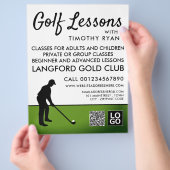 Golf Player Silhouette, GoIf Lesson Adverteren Flyer (Hand)